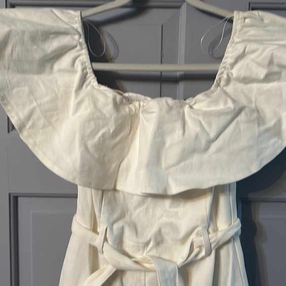 Flying Tomato Denim Cream Jumpsuit - Picture 2 of 7